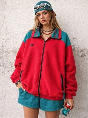 Columbia Red and Teal Jacket